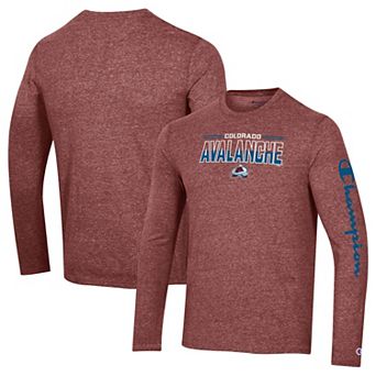 Men's Champion Heather Maroon Colorado Avalanche Tri-Blend Long Sleeve T-Shirt