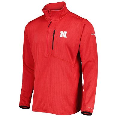 Men's Columbia Scarlet Nebraska Huskers Park View Omni-Wick Half-Zip Top