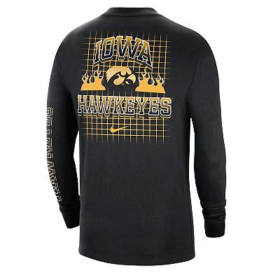 Men's Nike Black Iowa Hawkeyes Tour Max 90 Long Sleeve T-Shirt