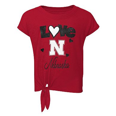 Toddler Crimson/Black Nebraska Huskers Forever Love Team T-Shirt & Leggings Set