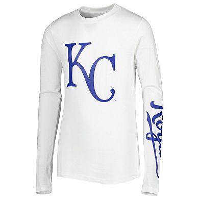 Youth Stitches Royal/White Kansas City Royals Combo T-Shirt Set