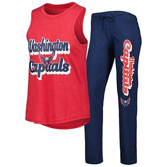 Women's Concepts Sport Red/Navy Washington Capitals Meter Muscle Tank Top & Pants Sleep Set