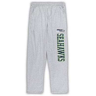 Men's Concepts Sport College Navy/Heather Gray Seattle Seahawks Big & Tall T-Shirt & Pajama Pants Sleep Set
