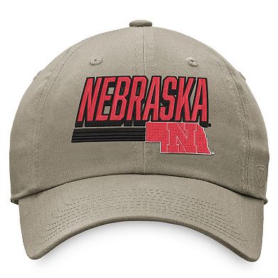 Men's Top of the World Khaki Nebraska Huskers Slice Adjustable Hat