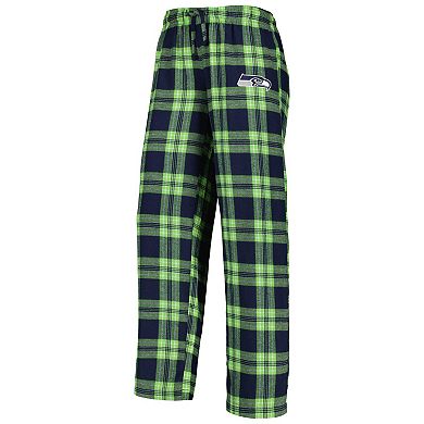 Women's Concepts Sport College Navy/Neon Green Seattle Seahawks Plus Size Badge T-Shirt & Pants Sleep Set