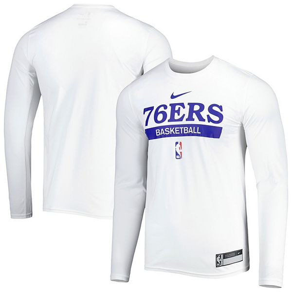 Philadelphia 76ers Nike Dri-Fit Long Sleeve Shirt Women's Gray New