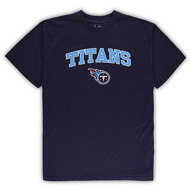 Men's Concepts Sport Navy/Heather Gray Tennessee Titans Big & Tall T-Shirt & Pajama Pants Sleep Set