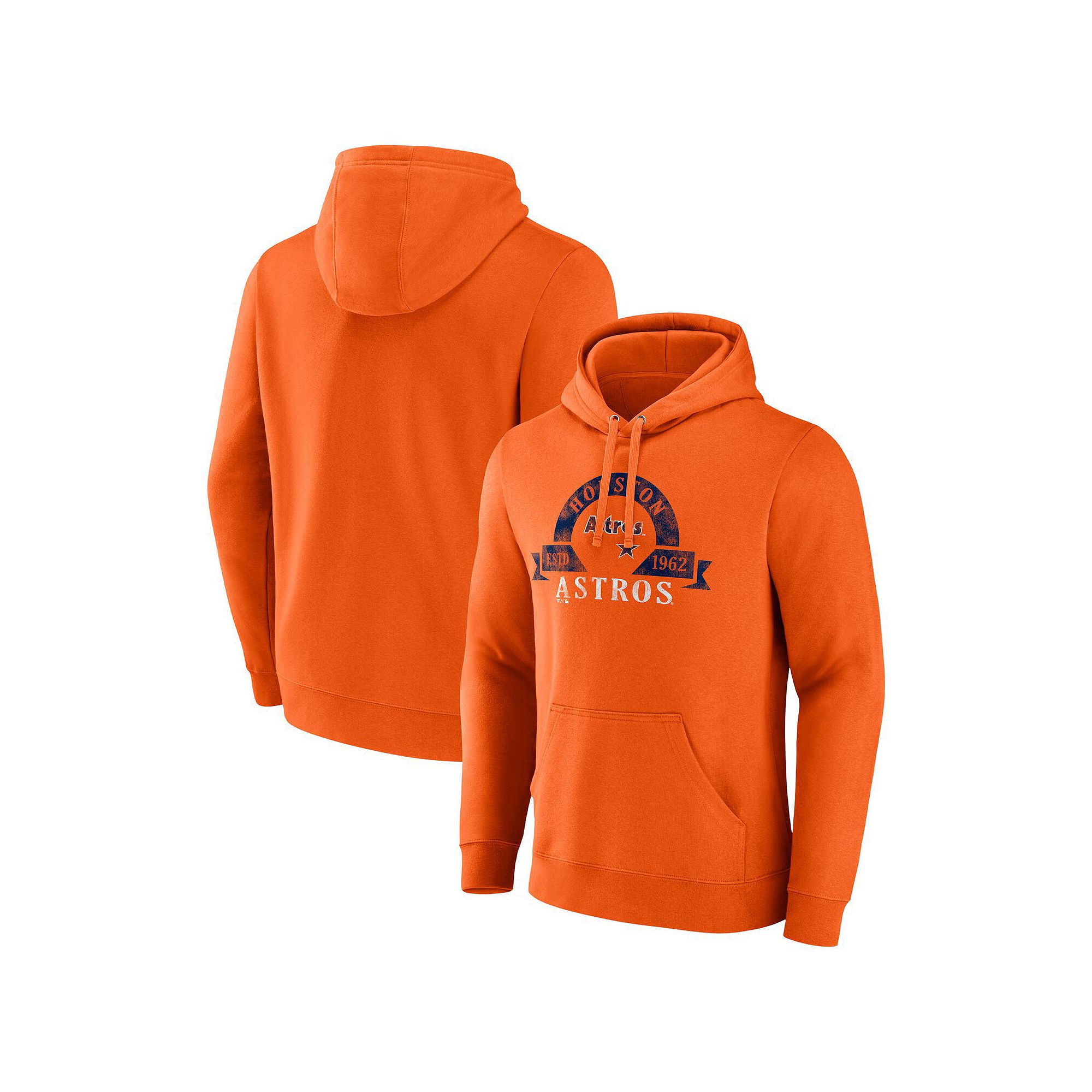 Mens Majestic Orange Houston Astros Utility Pullover Hoodie, Size: Small