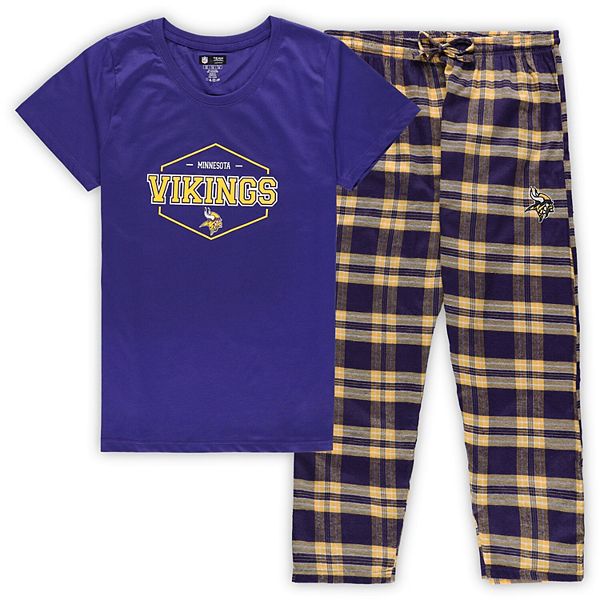 Minnesota Vikings Concepts Sport Women's Button-Up Breakout Flannel  Nightshirt - Purple/Gold