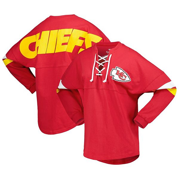 Kansas City Chiefs Fanatics Branded Women's Earned Stripes T-Shirt - Red