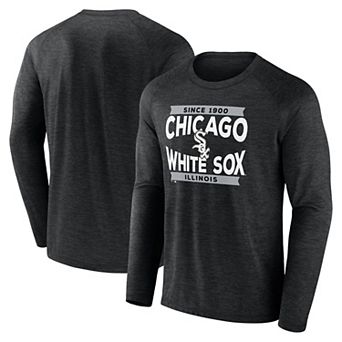Men's Fanatics Branded Black Chicago White Sox Heroic Play Raglan Long Sleeve T-Shirt