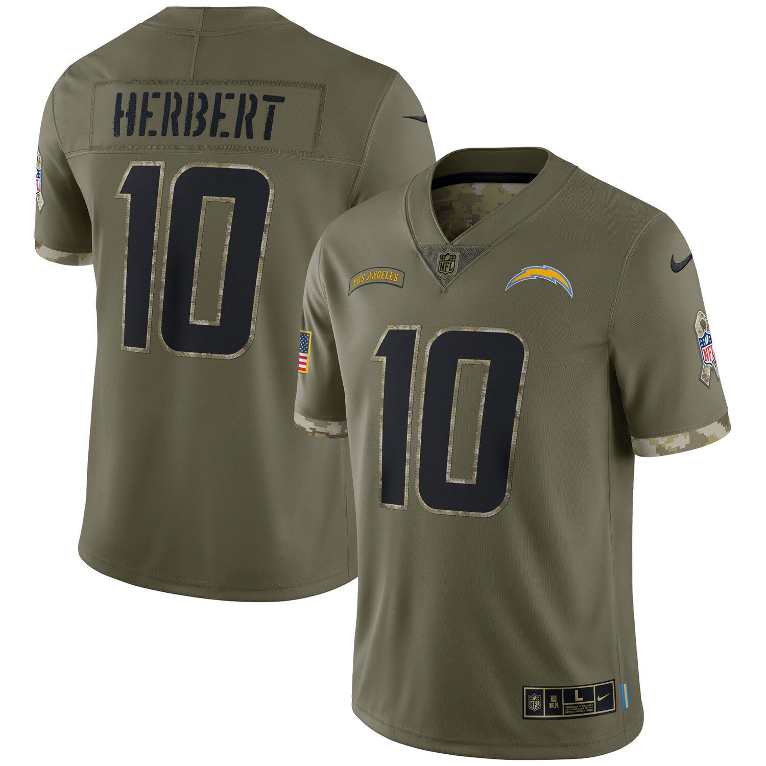 Justin Herbert Los Angeles Chargers Nike RFLCTV Limited Jersey - Black