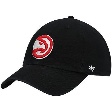 Men's '47 Black Atlanta Hawks Team Clean Up Adjustable Hat