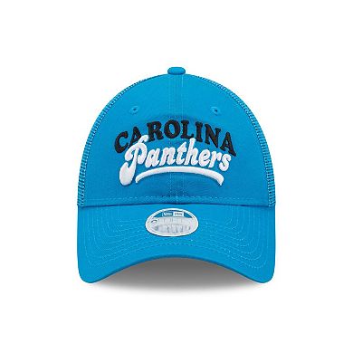 Women's New Era   Blue Carolina Panthers Team Trucker 9FORTY Snapback Hat