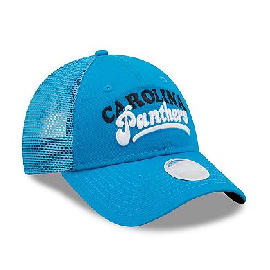Women's New Era   Blue Carolina Panthers Team Trucker 9FORTY Snapback Hat
