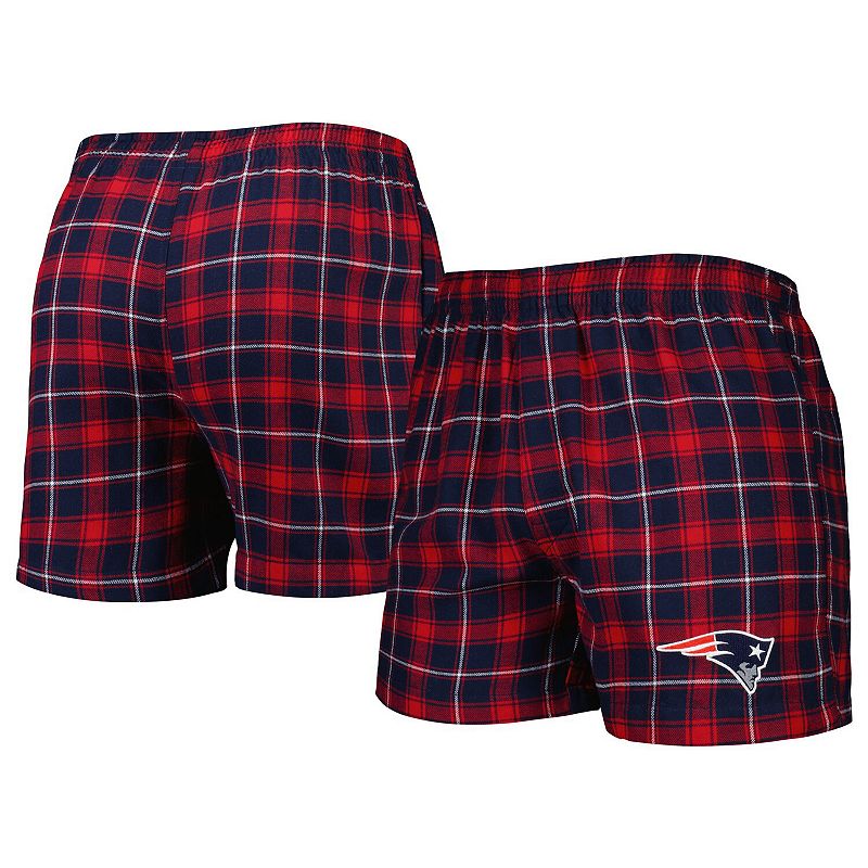 Mens Concepts Sport Navy/Red New England Patriots Ledger Flannel Boxers, S