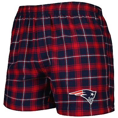 Men's Concepts Sport Navy/Red New England Patriots Ledger Flannel Boxers