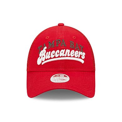 Women's New Era Red Tampa Bay Buccaneers Team Trucker 9FORTY Snapback Hat