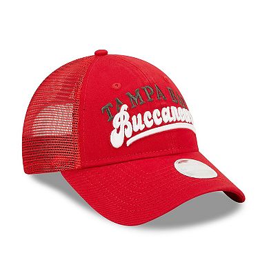 Women's New Era Red Tampa Bay Buccaneers Team Trucker 9FORTY Snapback Hat