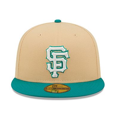 Men's New Era Natural/Teal San Francisco Giants Mango Forest 59FIFTY fitted hat