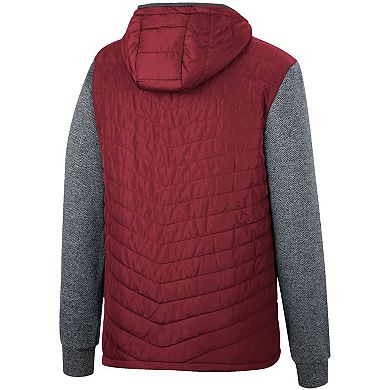 Men's Colosseum Maroon/Charcoal Minnesota Golden Gophers Course Herringbone Full-Zip Hoodie