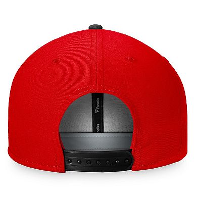 Men's Fanatics Branded Red/Black Chicago Blackhawks Iconic Color Blocked Snapback Hat