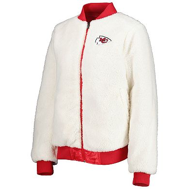 Women's G-III 4Her by Carl Banks Oatmeal/Red Kansas City Chiefs Switchback Reversible Full-Zip Jacket