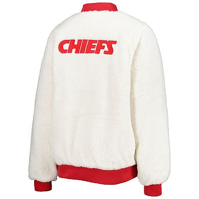 Women's G-III 4Her by Carl Banks Oatmeal/Red Kansas City Chiefs Switchback Reversible Full-Zip Jacket