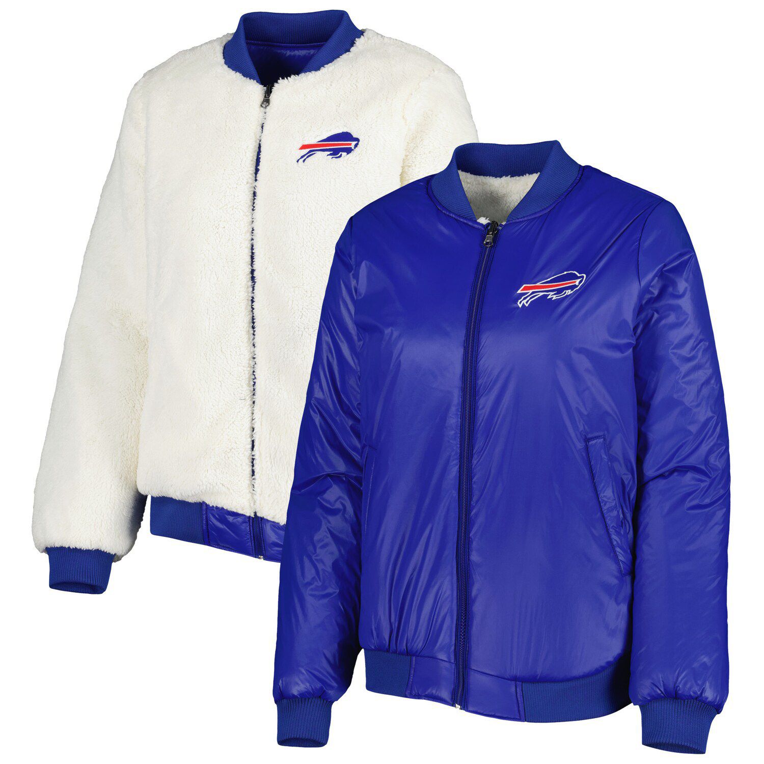 Men's Buffalo Bills Starter White/Royal Retro The All-American Full-Snap  Jacket