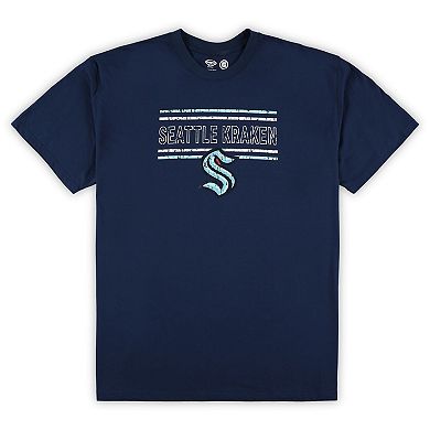 Men's Deep Sea Blue/Gray Seattle Kraken Big & Tall T-Shirt & Pajama Pants Sleep Set