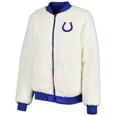 Women's G-III 4Her by Carl Banks Oatmeal/Royal Indianapolis Colts Switchback Reversible Full-Zip Jacket
