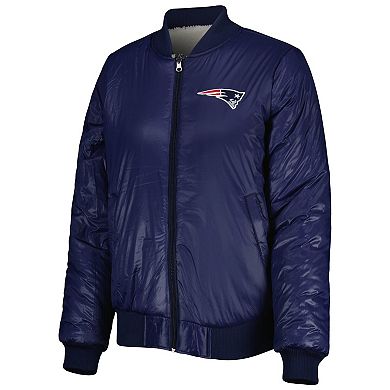 Women's G-III 4Her by Carl Banks Oatmeal/Navy New England Patriots Switchback Reversible Full-Zip Jacket