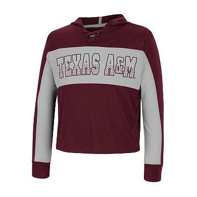 Girls Youth Colosseum Maroon Texas A&M Aggies Galooks Hoodie Lace-Up Long Sleeve T-Shirt