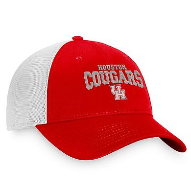 Men's Top of the World Red Houston Cougars Breakout Trucker Snapback Hat