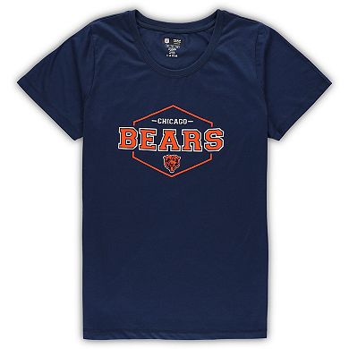 Women's Concepts Sport Navy/Orange Chicago Bears Plus Size Badge T-Shirt & Pants Sleep Set