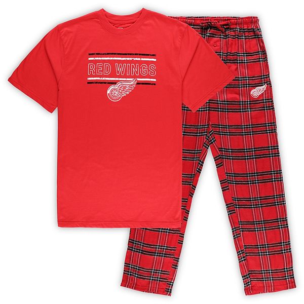 Men's Red Detroit Red Wings Big & Tall T-Shirt & Pajama Pants Sleep Set