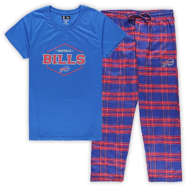 Women's Concepts Sport Royal/Red Buffalo Bills Plus Size Badge T-Shirt &  Pants Sleep Set