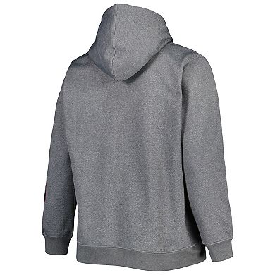 Women's Heather Charcoal New England Patriots Plus Size Fleece Full-Zip Hoodie Jacket