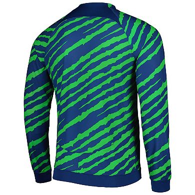 Men's Nike Blue/Green Brazil National Team Academy Pro Anthem Performance Raglan Full-Zip Jacket