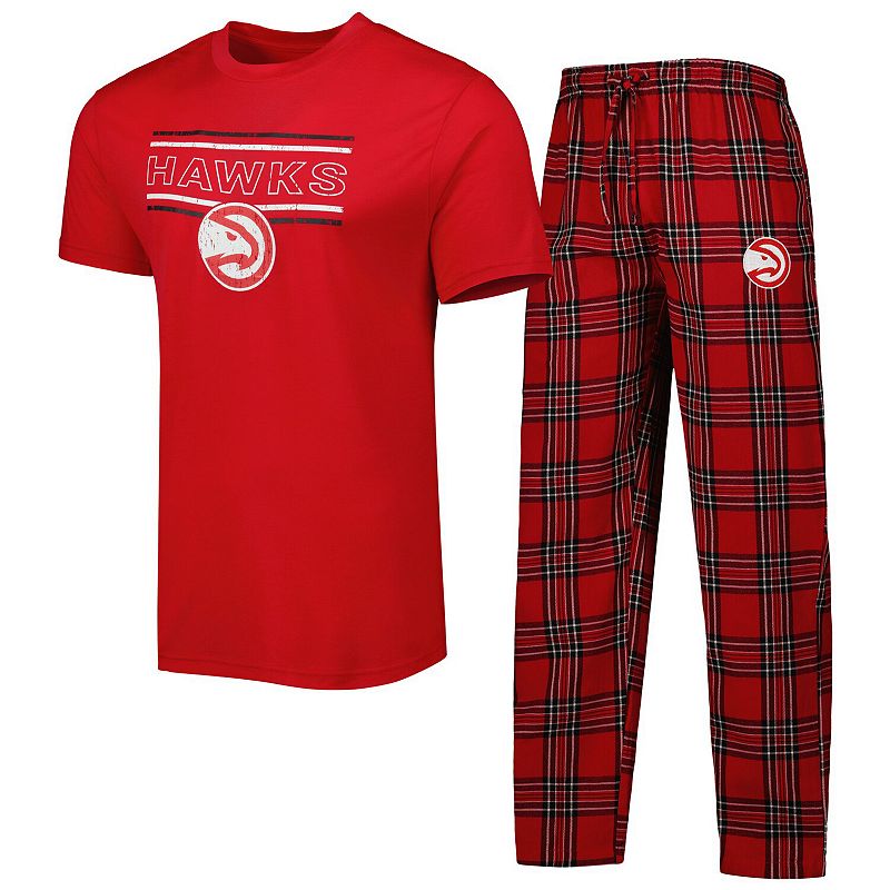 Mens Concepts Sport Red/Black Atlanta Hawks Badge T-Shirt & Pajama Pants S