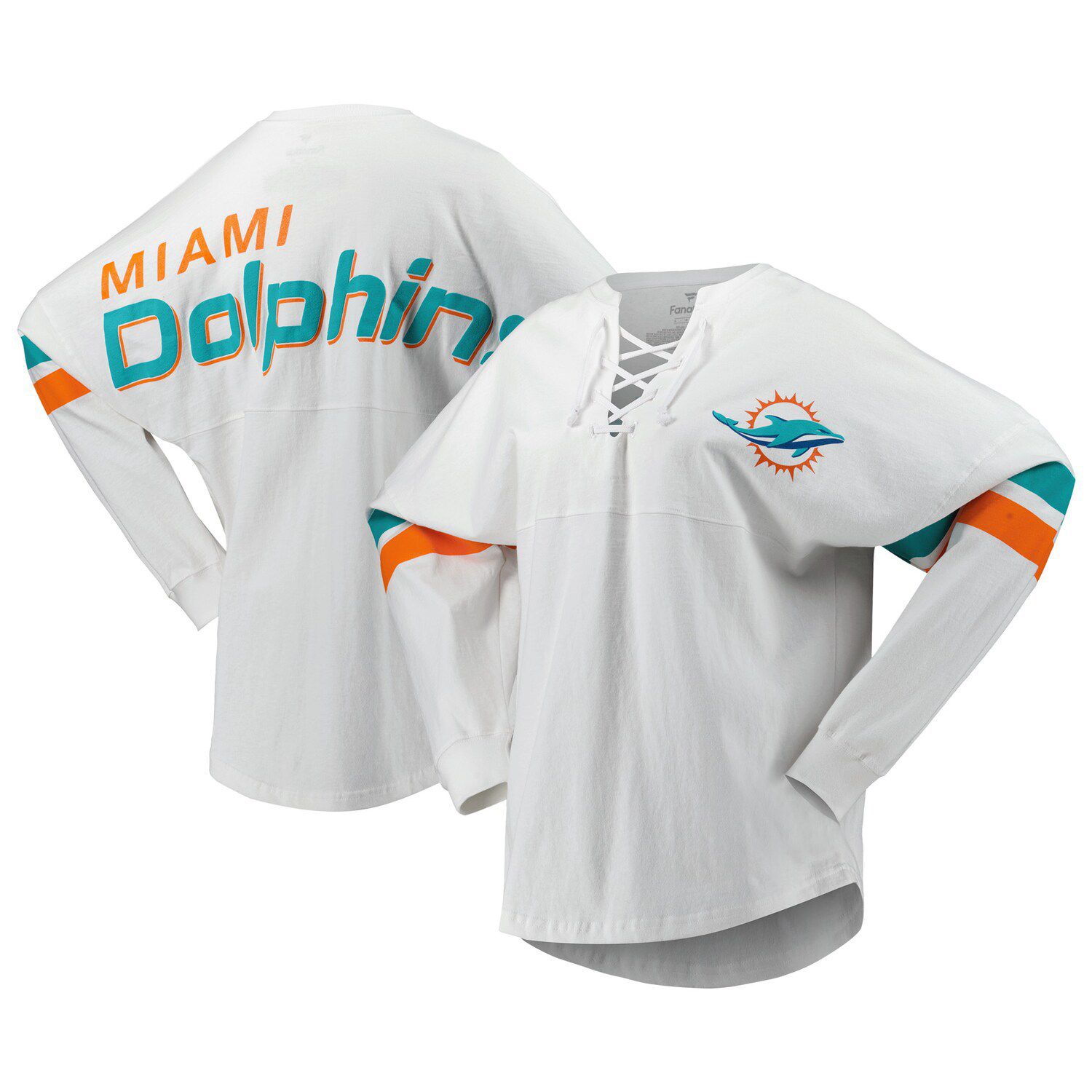 Miami Dolphins Nike Women's Rewind Ringer T-Shirt - White