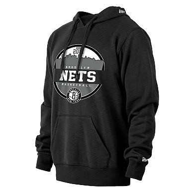 Men's New Era Black Brooklyn Nets Localized Pullover Hoodie