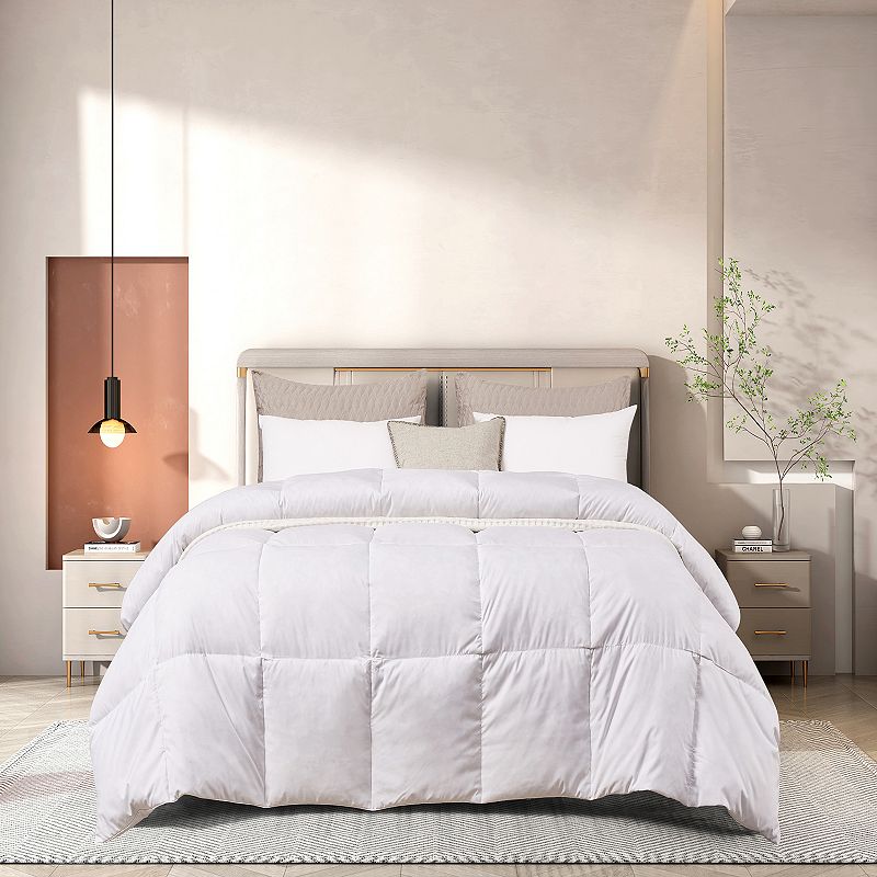 Beautyrest Microfiber Colored Feather & Down All Season Comforter, White, K