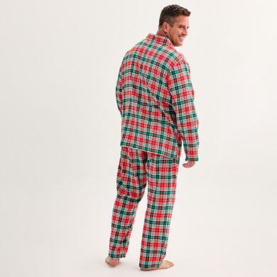 Big & Tall Jammies For Your Families® Merry & Bright Plaid Open Hem Top & Bottom Pajama Set
