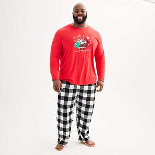 Jammies For Your Families Deep Tone Doodle Santa Pajama Collection