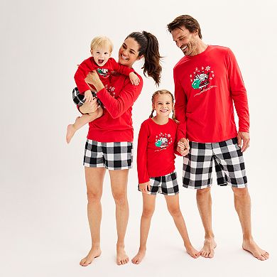 Big & Tall Jammies For Your Families® Doodle Santa Long Sleeve & Shorts Pajama Set