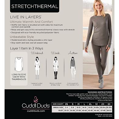 Women's Cuddl Duds® Stretch Thermal Long Sleeve Crew Top