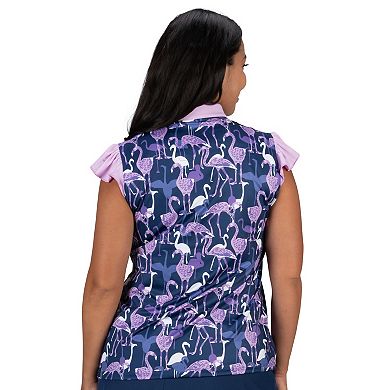 Plus Size Nancy Lopez Flamingo Sleeveless Golf Polo