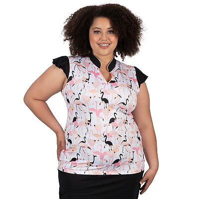 Plus Size Nancy Lopez Flamingo Sleeveless Golf Polo