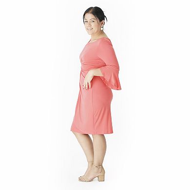 Petite's Connected Apparel Faux-Wrap Mini Dress